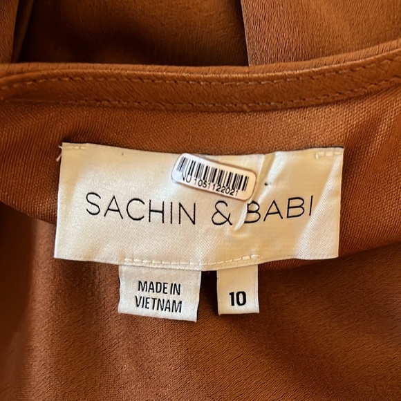 Anthropologie Sachin & Babi Copper Satin Charmeuse "Cali" Cowl Neck Slip Dress - Picture 10 of 13